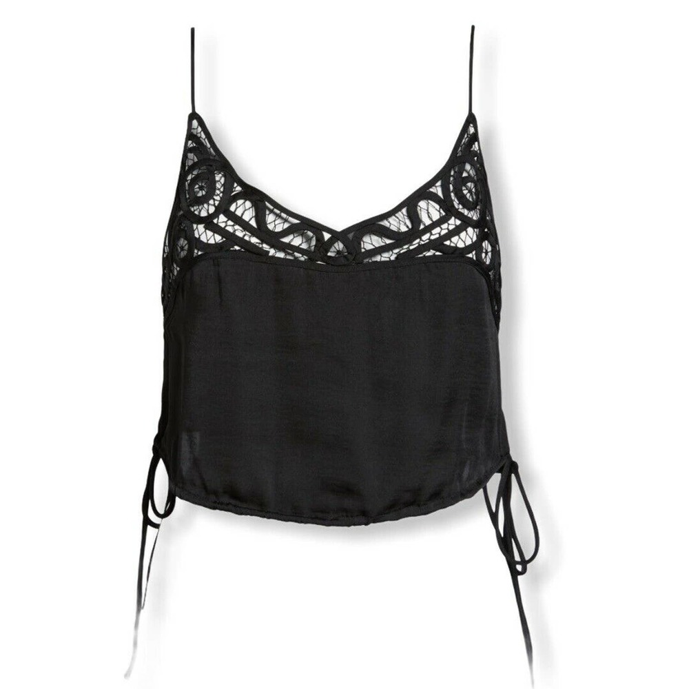 Free People Blouson Brami Crop‎ Black XS New - Picture 6 of 8